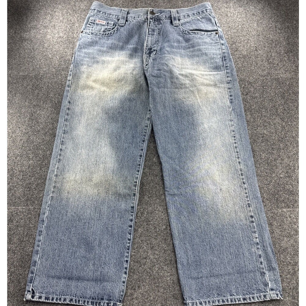 Avirex Classics Jeans Mens 36x30 Baggy Wide Leg Light Wash Y2K Hip Hop Vintage